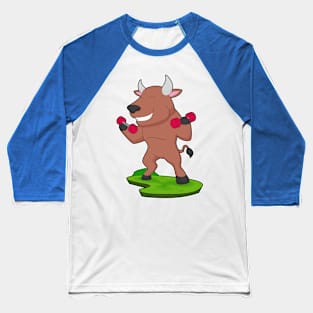 Bull Bodybuilding Dumbbells Baseball T-Shirt